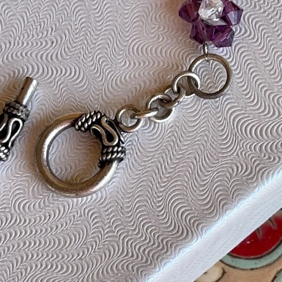 Handmade Swarovski Crystal flower rainbow pride bracelet - Picture 8 of 14